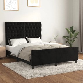 vidaXL Estrutura de cama sem colchão 140x200 cm veludo preto