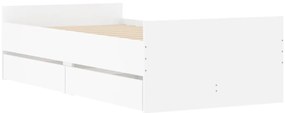 Estrutura de cama com gavetas 90x190 cm branco