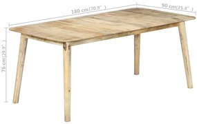 Mesa de jantar madeira de mangueira maciça 180x90x76 cm