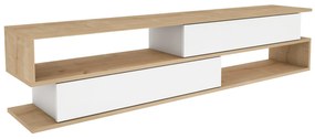 Móvel TV Cortez – Carvalho e Branco – 160 cm x 35,3 cm x 38,6 cm