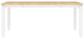 3 pcs conjunto de jantar Panama madeira pinho maciça branco