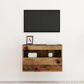 Gabinete de TV vidaXL com Luzes LED Madeira Antiga 60x30x40 cm