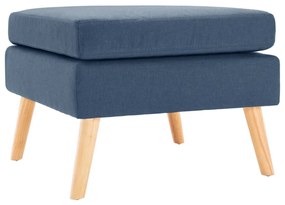 vidaXL Apoio de pés tecido azul