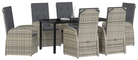 conjunto de móveis de exterior 7 pcs Cinzento 160 x 80 x 73 cm