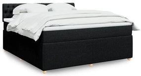 Cama com molas/colchão 180x200 cm tecido preto