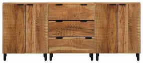 Armários de Lado em 3 Peças Castanho 60x33x75 cm Madeira Sólida de Acá