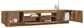 Conjunto móveis de TV 2pcs c/ LEDs madeira carvalho fumado