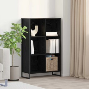 vidaXL Gabinete de Livros Carvalho Preto 99,5 x 30 x 108,5 cm