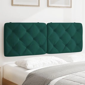 Almofadão de cabeceira 120 cm veludo verde-escuro