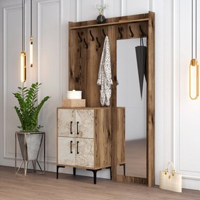 Hall Stand Berlin BC – Nogueira e Branco – 120x200x35 cm