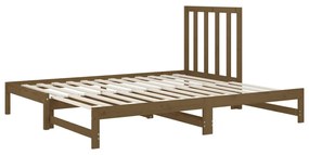 Estrutura sofá-cama de puxar 2x(90x200) cm pinho castanho-mel