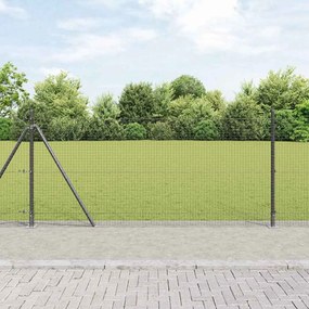 vidaXL Conjunto de Poste de Cerca Conjunto de 2 Cinza Metal 10 x 1 m