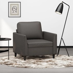 vidaXL Poltrona 60 cm couro artificial cinzento