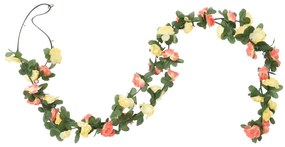 Grinaldas de flores de Natal 6 pcs 250 cm vermelho pôr-do-sol