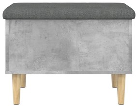 Banco de arrumação 62x42x46cm derivados madeira cinza cimento