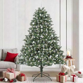 vidaXL Árvore de Natal Artificial Verde 240 cm PVC, Plástico e Aço