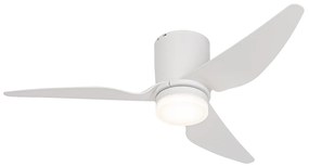 Ventilador de teto branco com LED incluído e comando remoto - Patty Moderno