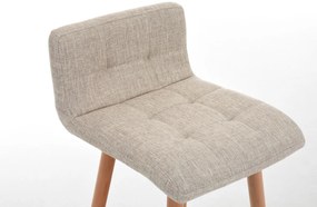 Banco de bar Lincoln em tecido 42 x 94 x 49 cm Creme