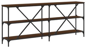 Mesa consola 180x30x75cm deriv. madeira/ferro carvalho castanho