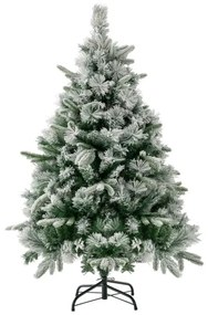 Árvore de Natal artificial de 136 cm com 150 luzes LED brancas quentes e 384 ramos mistos Montagem fácil Branco e verde