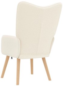 Poltrona Relaxante vidaXL em Tecido Semelhante a Lã Creme