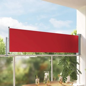 vidaXL Toldo lateral retrátil para pátio 80x300 cm vermelho