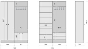 Hall Stand M11 – Branco – 119,6 cm x 182,8 cm x 37,3 cm
