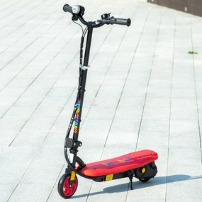 Trotinete elétrico dobrável de 120 W para crianças dos 7 aos 14 anos, velocidade máxima de 12 km/h, autonomia máxima de 10 km, cor vermelha