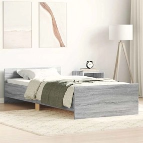 Estrutura cama 90x190 cm derivados de madeira cinzento sonoma