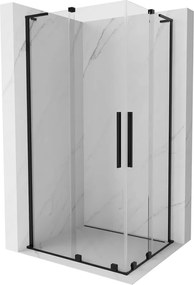 Mexen Velar L Duo cabine de duche deslizante 90 x 80 cm, transparente, preta - 871-090-080-02-03-70