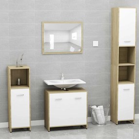 vidaXL Conjunto móveis casa de banho branco/carv. sonoma