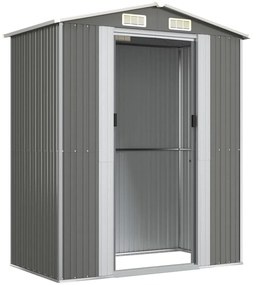 Abrigo de jardim 192x108x223 cm aço galvanizado cinzento-claro