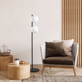 Candeeiro de Pé Dual – Preto – 30 x 30 x 155 cm
