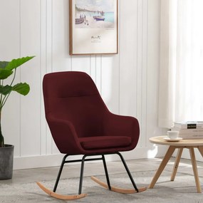 289545 vidaXL Cadeira de baloiço tecido vermelho tinto