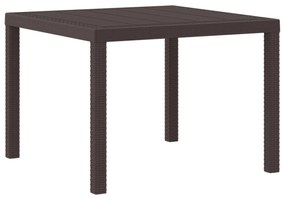 vidaXL Mesa de Jantar para Jardim Castanho 100 x 100 x 73 cm vime PE