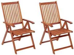 Cadeiras jardim dobráveis 2 pcs madeira acácia maciça castanho