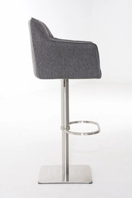 Banco de bar Damaso em tecido 64 x 88-113 x 45 cm Cinzento titânio