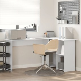 vidaXL Secretária de Computador Branca Branca Madeira Engenheirada Média