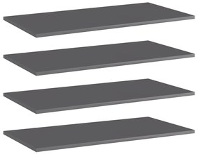 vidaXL Prateleiras para estante 4 pcs 80x40x1,5cm contraplacado cinza