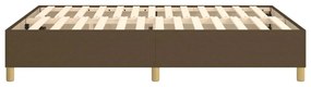 Estrutura de cama sem colchão 140x190 cm tecido castanho-escuro