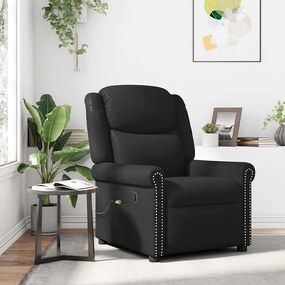 Poltrona massagens couro artificial preto brilhante