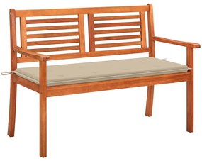 Banco de jardim 2 lugares c/ almofadão 120 cm eucalipto maciço