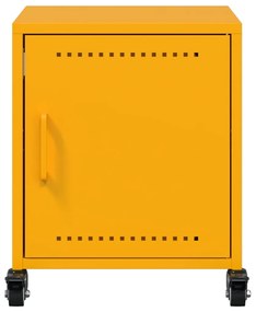 Mesas de cabeceira 2 pcs 36x39x43,5 cm aço amarelo mostarda
