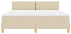 Cama Box Spring com Colchão Creme 180x200 cm Tecido