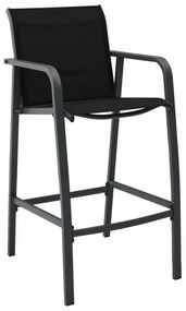 Cadeiras de bar para jardim 2 pcs textilene preto