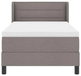 Camas Box Spring com Colchão Taupe, 80 x 200 cm, Tecido