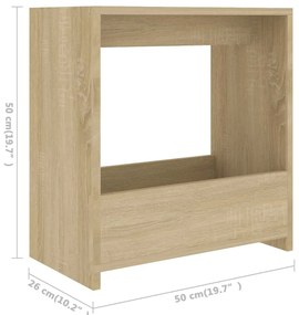 Mesa de apoio 50x26x50 cm derivados de madeira carvalho sonoma