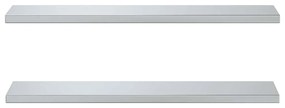 Prateleiras de parede 2pcs 100x23,5x3cm aço inoxidável prateado