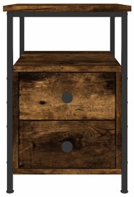 Mesas de cabeceira 2 pcs derivados de madeira carvalho fumado