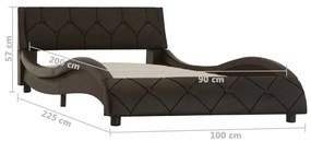 Estrutura de cama 90x200 cm couro artificial cinzento